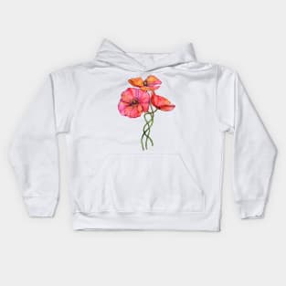 Peach & Pink Poppy Tangle Kids Hoodie